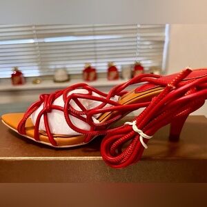 Elegant Red Strappy Heels